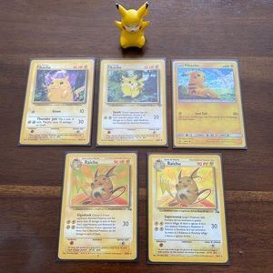Vintage PIKACHU Pokémon cards and TOMY figure!